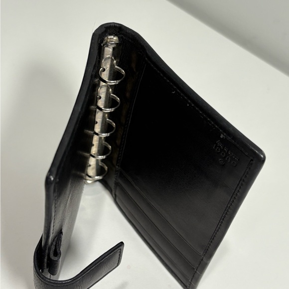Authentic Gucci Black GG Canvas and leather agenda card Wallet w certificate - Picture 6 of 11